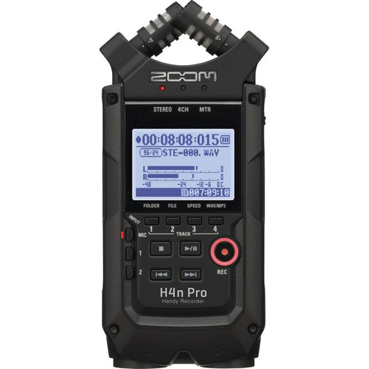 Zoom H4n Pro 4-Channel Portable Recorder (Black) w/ 32GB SD Card, Headphones & Lavalier Microphone