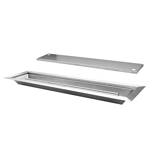 Skyflame Linear Stainless Steel Drop-in Fire Pit Pan and Burner with Burner Cover, 42 by 6-Inch