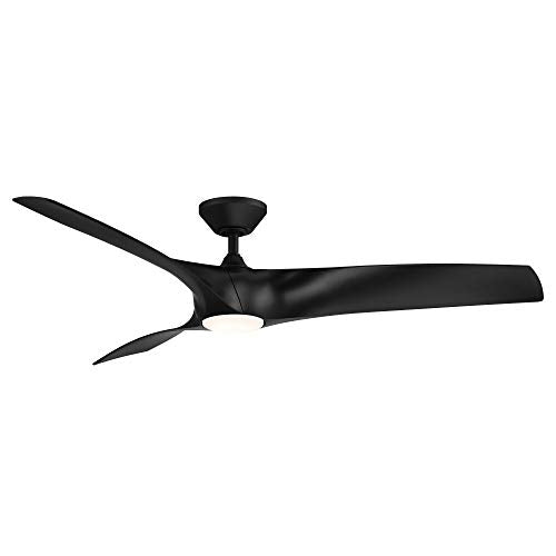 Zephyr Indoor and Outdoor 3-Blade Smart Ceiling Fan 62in Matte Black with 3500K LED Light Kit and Remote Control