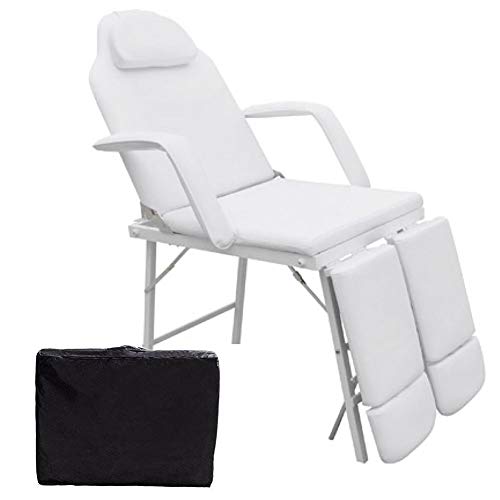 75"L Portable Adjustable Massage Table Chair Couch for Salon Beauty Physiotherapy Facial SPA Tattoo Household(White)