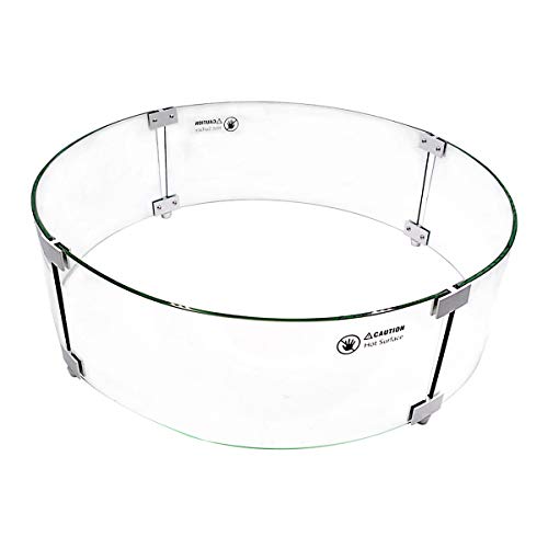 Skyflame 24" Fire Pit Glass Wind Guard, Round