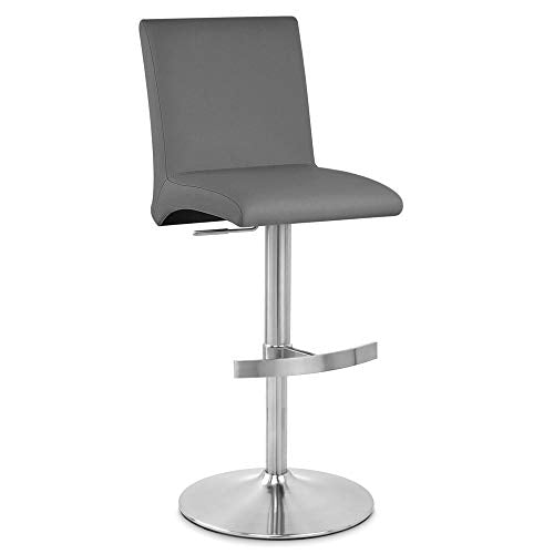 Zuri Furniture Modern Coveteur Adjustable Height Swivel Bar Stool in Slate Grey