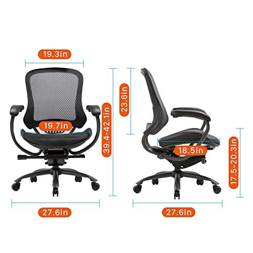 CLATINA Ergonomic High Mesh Swivel Executive Chair with Adjustable Height Arm Rest and Lumbar Support Back for Home Office BIFMA Certified