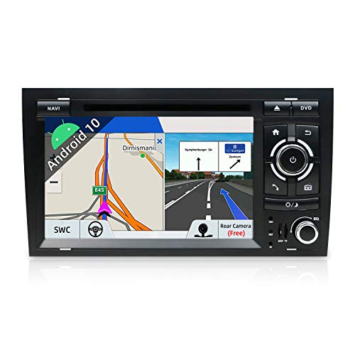 Android 9.0 Double Din Car Stereo for Audi A4 2003-2011 HD 7 inch 2G RAM+32G ROM Car Audio GPS Navigation Head unit Support WiFi 4G Bluetooth Steering Wheel Google DAB OBD Free Backup Camera & Canbus