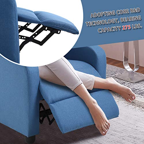 Recliner Chair for Living Room Winback Home Theater Seating Single Sofa Massage Recliner Sofa Reading ChairModern Reclining Chair Easy Lounge with Fabric Padded Seat Backrest