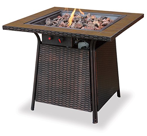 Uniflame Blue Rhino Endless Summer Outdoor Patio Propane Gas Blue Glass Fire Pit