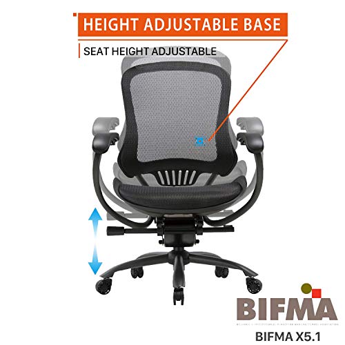 CLATINA Ergonomic High Mesh Swivel Executive Chair with Adjustable Height Arm Rest and Lumbar Support Back for Home Office BIFMA Certified