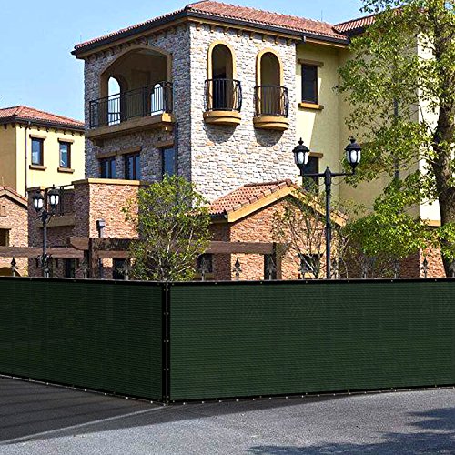 Coarbor 5' x 125' Privacy Fence Screen Mesh with Brass Grommets 140GSM Heavy Duty Pefect for Outdoor Back Yard Patio and Deck Green-Customized Sizes Avaliable
